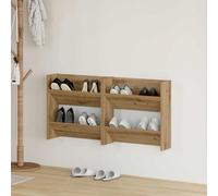Vidaxl Cabinets À Chaussures Muraux Avec Étagère Autre 2 Pcs Chêne Artisanal