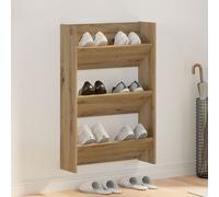Vidaxl Cabinets À Chaussures Muraux Chêne Artisanal 60 X 18 X 60 Cm