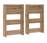 Vidaxl Cabinets À Chaussures Muraux Avec Étagère Autre 2 Pcs Chêne Artisanal
