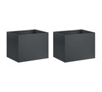 vidaXL Cache-Pot de Jardin 2 pc Anthracite 40 x 30 x 30 cm