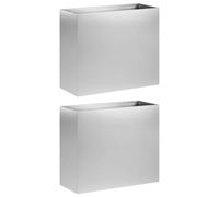 vidaXL Cache-Pot de Jardin 2 pc Argenté 50 x 20 x 40 cm