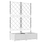 vidaXL Cache-Pot de Jardin 2 pcs Blanc 80 x 40 x 125,5 cm Acier, Jardin et terrasse, Pot Moderne en Acier, résistant aux intempéries, Support Durable, déco pour Patio