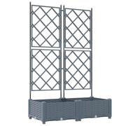 vidaXL Cache-Pot de Jardin 2 pcs Gris Clair 80 x 40 x 125,5 cm Acier, Jardin et terrasse, Pot Moderne en Acier, résistant aux intempéries, Support Durable, déco pour Patio