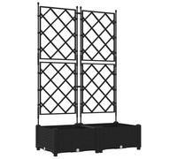 vidaXL Jardinière avec treillis 2 pièces Noir 80 x 40 x 125,5 cm