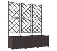 vidaXL Cache-Pot de Jardin 3 pc Marron 120 x 40 x 143 cm PP | Un style simple avec des lignes épurées qui ajoute du charme à n'importe quel espace extérieur ,