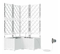 vidaXL Cache-Pot de Jardin 3 pcs Blanc Acier, Bac en Acier Moderne, déco Jardin Durable, Support à Fleurs rectangulaire, Accessoires de Balcon, Jardin Urbain