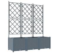 vidaXL Cache-Pot de Jardin 3 pcs Gris Clair 120 x 40 x 143 cm Acier, Jardin et terrasse, Pot Moderne en Acier, résistant aux intempéries, Support Durable, déco pour Patio