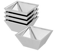 vidaXL Cache-Pot de Jardin 5 pcs Argent 35 x 35 x 15 cm, Jardin et terrasse, Pot trapezoïdal Moderne, Support en métal, déco extérieure, Pot Minimaliste