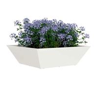vidaXL Cache-Pot de Jardin 5 pcs Blanc 50 x 50 x 15 cm, Jardin et terrasse, Pot trapezoïdal Moderne, Support en métal, déco extérieure, Pot Minimaliste