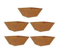 vidaXL Cache-Pot de Jardin 5 pcs Rouillé 35 x 35 x 15 cm, Jardin et terrasse, Pot trapezoïdal Moderne, Support en métal, déco extérieure, Pot Minimaliste