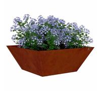 vidaXL Cache-Pot de Jardin 5 pcs Rouillé 40 x 40 x 15 cm, Jardin et terrasse, Pot trapezoïdal Moderne, Support en métal, déco extérieure, Pot Minimaliste