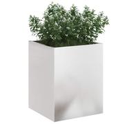 vidaXL Cache-Pot de Jardin Acier Inoxydable 32 x 32 x 40 cm, Vase à Fleurs en métal Moderne, Pot Robuste, déco extérieur, Accessoires Jardin, terrasse, Style Urbain