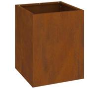 vidaXL Cache-Pot de Jardin Acier patiné 32 x 32 x 40 cm Acier patiné, Vase à Fleurs en métal Moderne, Pot Robuste, déco extérieur, Accessoires Jardin, terrasse, Style Urbain