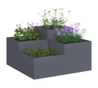 vidaXL Cache-Pot de Jardin Anthracite 100 x 100 x 48 cm Acier, Support de Plantes Robuste, métal, Jardin et terrasse, pour Affichage Moderne et décoration