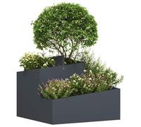 vidaXL Cache-Pot de Jardin Anthracite 60 x 60 x 50 cm, Jardin et terrasse, Pot métal Moderne idéal pour l’extérieur, Support Durable, Accessoire décoratif, Style Contemporain