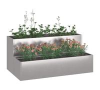 vidaXL Cache-Pot de Jardin Argent 100 x 60 x 45 cm Acier Inoxydable | L'acier inoxydable solide, c'est fait pour durer, Ça aide à drainer, idéal pour que tes plantes soient en pleine forme,