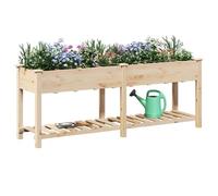 vidaXL Cache-pot de jardin avec étagère bois beige 203,5 x 53 x 76,5 cm – Chic minimaliste