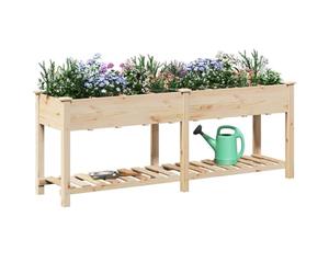 vidaXL Cache-Pot de Jardin Beige 203,5 x 53 x 76,5 cm | Cette jardinière ajoute une touche moderne à ta déco Avec sa finition lisse et son bois naturel,