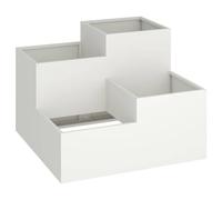 vidaXL Jardinière carrée 100 x 100 x 60 cm acier blanc et plastique synthétique