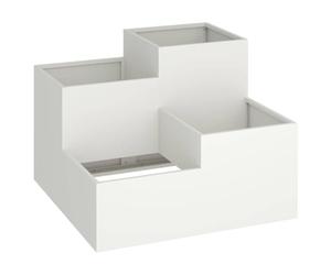 vidaXL Cache-Pot de Jardin Blanc 100 x 100 x 60 cm Acier | Disponible en Blanc, Vert et plus, Parfait pour l'intérieur et l'extérieur, 100 x 100 x 60 cm, plein d'espace pour planter