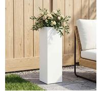 vidaXL Cache-pot de jardin Blanc 20 x 20 x 75 cm Acier laminé à froid 8005318