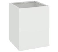 vidaXL Cache-Pot de Jardin Blanc 32 x 32 x 40 cm Acier laminé à Froid, Jardin Urbain, Pot Indus, Décor Extérieur, Grand, Terrasse, Plantes d'Été, Support pour Verdure