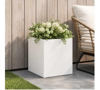 vidaXL Cache-pot de jardin Blanc 35 x 35 x 35 cm Acier laminé à froid 8004954