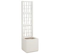 vidaXL Cache-Pot de Jardin Blanc 36 x 36 x 140 cm Polypropylène, Pot de Plante Moderne pour Salon, Vase Minimaliste, déco Jardin, déco Patio, présentation de Plantes