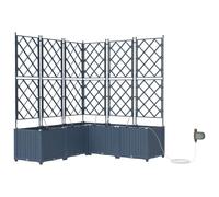 vidaXL Cache-Pot de Jardin Gris 40 x 40 x 143 cm Acier, Jardin et terrasse, Pot Moderne en Acier, résistant aux intempéries, Support Durable, déco pour Patio