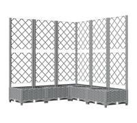 vidaXL Jardinière avec treillis 120x120x121,5 cm PP Gris clair