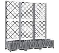 vidaXL Jardinière avec treillis Gris clair 120x40x121,5 cm PP