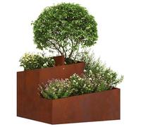 vidaXL Pot en métal en acier Corten – Durable – Moyen