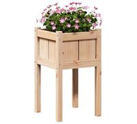 vidaXL Cache-Pot de Jardin Nature 40 x 40 x 70 cm Bois de pin Massif, Jardin et terrasse, agencement carré, Design Minimaliste, Pots créatifs, espaces Verts urbains, idées déco esthétique