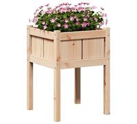 vidaXL Cache-Pot de Jardin Nature 50 x 50 x 70 cm Bois de pin Massif, Design de Jardin et de terrasse, carrés Modernes, Solutions durables pour Un Quotidien élégant, Confort et praticité