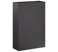 vidaXL Cache-Pot de Jardin Noir 50 x 20 x 75 cm Acier laminé à Froid, Vase de Jardin Moderne, Rectangulaire, Résistant aux Intempéries, Idéal pour Fleurs et Plantes