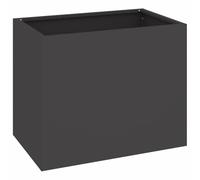 vidaXL Cache-Pot de Jardin Noir 50 x 32 x 40 cm Acier laminé à Froid, Jardin Urbain, Pot Indus, Décor Extérieur, Grand, Terrasse, Plantes d'Été, Support pour Verdure