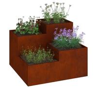 vidaXL Jardin Pot de 100x100x60 cm en Acier Weathering