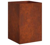 vidaXL Cache-Pot de Jardin Rouillé 40 x 40 x 75 cm Acier patiné, Vase de Jardin Moderne, Rectangulaire, Résistant aux Intempéries, Idéal pour Fleurs et Plantes