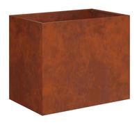 vidaXL Cache-Pot de Jardin Rouillé 60 x 40 x 50 cm Acier patiné, Vase de Jardin Moderne, Rectangulaire, Résistant aux Intempéries, Idéal pour Fleurs et Plantes