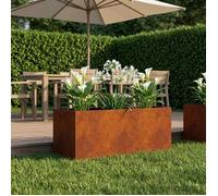 vidaXL Cache-pot de jardin Rouillé 80 x 40 x 40 cm Acier patiné 8005244