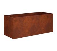vidaXL Cache-Pot de Jardin Rouillé 80 x 40 x 40 cm Acier patiné, Vase de Jardin Moderne, Rectangulaire, Résistant aux Intempéries, Idéal pour Fleurs et Plantes