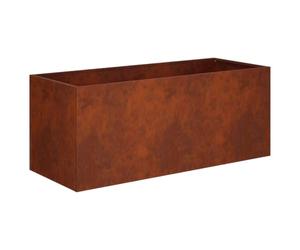 vidaXL Cache-Pot de Jardin Rouillé 80 x 40 x 40 cm Acier patiné, Vase de Jardin Moderne, Rectangulaire, Résistant aux Intempéries, Idéal pour Fleurs et Plantes