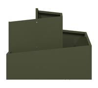 vidaXL Cache-Pot de Jardin Vert Olive 60 x 60 x 50 cm, Jardin et terrasse, Pot métal Moderne idéal pour l’extérieur, Support Durable, Accessoire décoratif, Style Contemporain