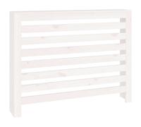 822597 Cache-radiateur Blanc 108,5x19x84 cm Bois massif de pin