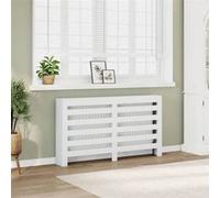 vidaXL Cache-radiateur blanc 149x20x82 cm bois d'ingénierie, bouchon de radiateur, cache-radiateur haut, radiateur à profil 852699 Blanc G