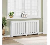vidaXL Cache-radiateur en bois d'ingénierie blanc 175x20x82 cm
