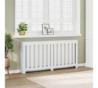 vidaXL Cache-radiateur blanc 175x20x82 cm bois d'ingénierie, bouchon de radiateur, cache-radiateur haut, radiateur à profil 852753 Blanc G