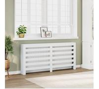 vidaXL Cache-radiateur blanc 175x20x82 cm bois d'ingénierie, bouchon de radiateur, cache-radiateur haut, radiateur à profil 852708