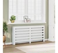vidaXL Cache-radiateur blanc 175x20x82 cm bois d'ingénierie, bouchon de radiateur, cache-radiateur haut, radiateur à profil 852708 Blanc G