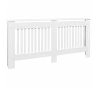 vidaXL Cache-radiateur 172 cm, MDF, design à lattes moderne, blanc